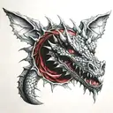 dragon bleeding by snake bite taken tattoo design idea