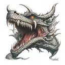 dragon bleeding by snake bite taken tattoo design idea