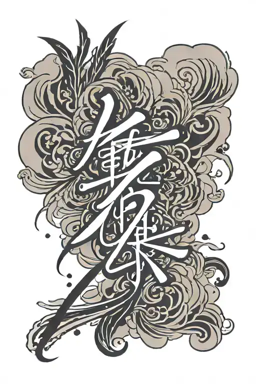 A minimalist tattoo of a Korean calligraphy brush with the phrase '자기애' written in elegant Korean script tattoo design idea