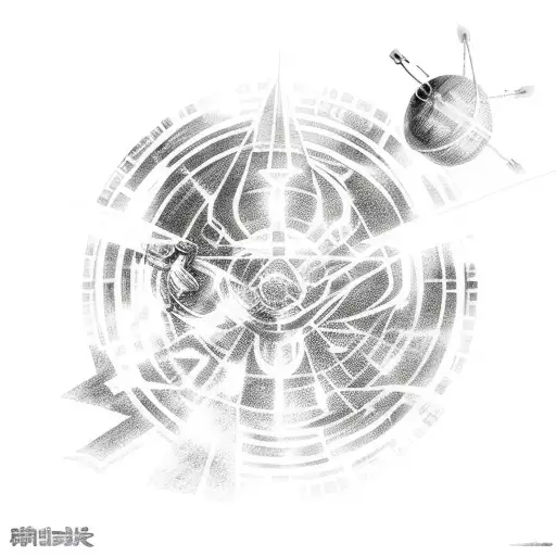 collage of NieR Replicant, NieR Automata, TARDIS, Star Trek Enterprise E, Deadpool, Spiderman tattoo design idea