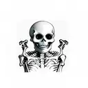 Skeleton barista serving coffee tattoo design idea