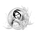 wine mother tattoo design idea