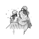 wine mother and daughter tattoo design idea