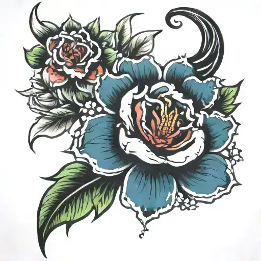 Acheron honkai flower  tattoo design idea