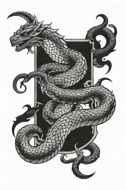 jormungandr wrapping tattoo design idea