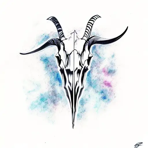 goat skull tattoo design idea