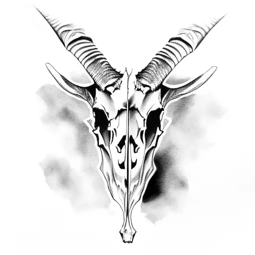 goat skull tattoo design idea