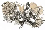 Buddha Y Sun Wukong Back Tattoo Samurai tattoo design idea