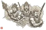 Buddha Y Sun Wukong Back Tattoo Samurai tattoo design idea