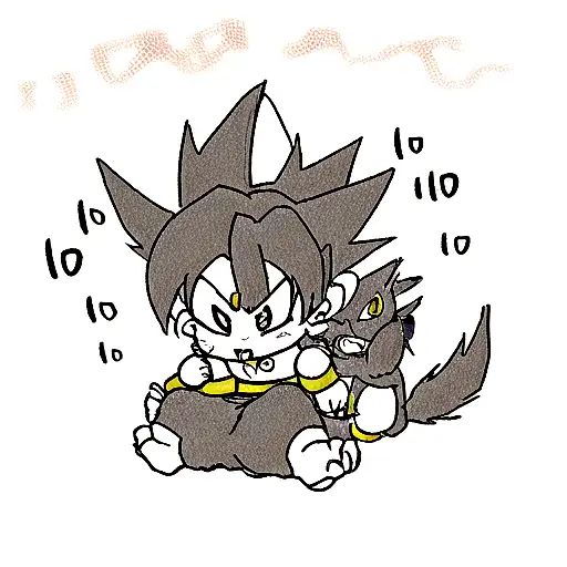 umbreon with son goku in super saiyan mode tattoo design idea