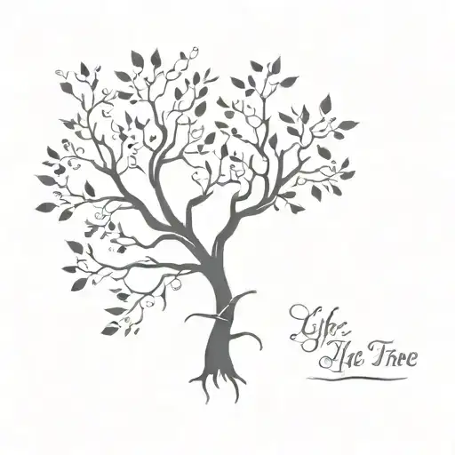 life tree with branches made out of birth dates of my mum dad and brother tattoo design idea