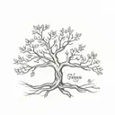 life tree with branches of birth dates of my mum dad and brother  tattoo design idea