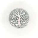 tree ring circle with a negative space tree inside moving from the outside of the circle towards the center tattoo design idea