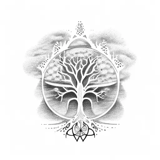Guitar Tree of Life  tattoo design idea