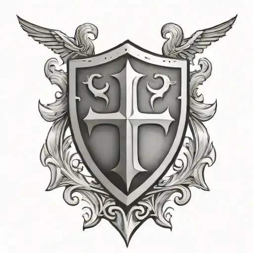 templar shield tattoo design idea