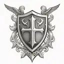 templar shield tattoo design idea