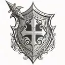 templar shield tattoo design idea