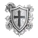 templar shield tattoo design idea