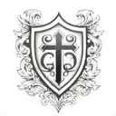 templar shield tattoo design idea