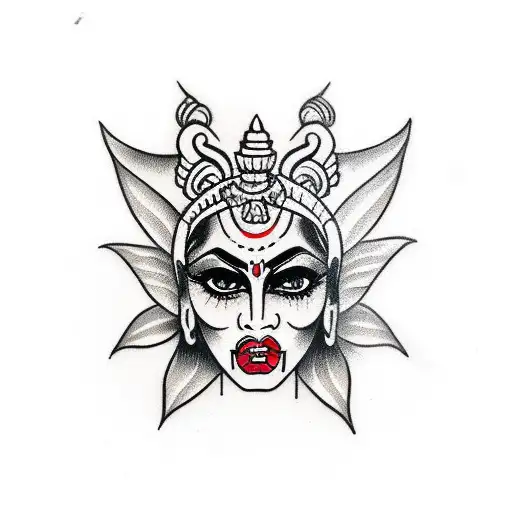 goddess kali fierce for shoulder tattoo design idea