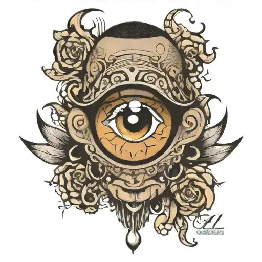 chris brown eye tattoo design idea
