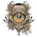 chris brown eye tattoo design idea