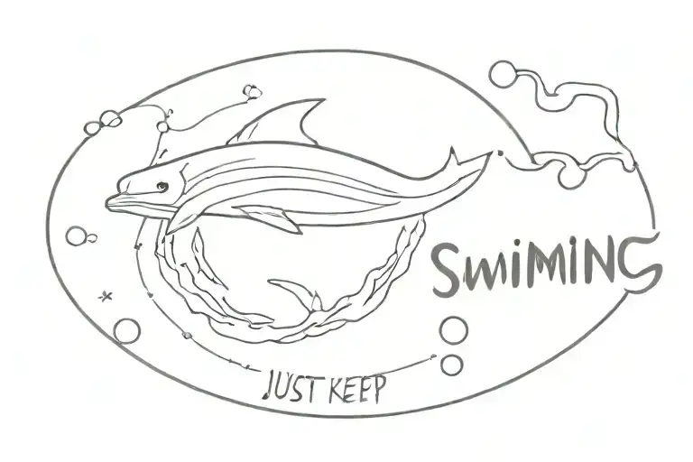 just keep swimming tattoo design idea