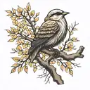sternum willow tree branch tattoo design idea