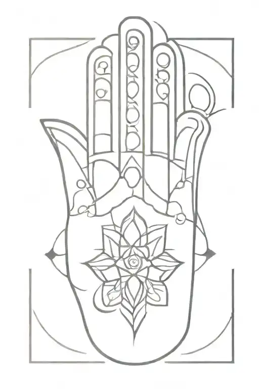 hand of hamsa tattoo design idea