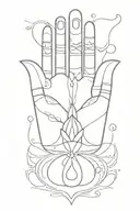 hand of hamsa tattoo design idea