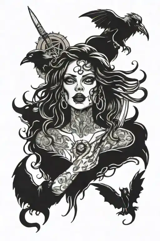 the craft scream witchcraft  tattoo design idea