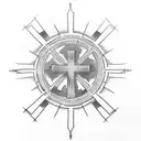 small cross that includes  Philippians 4:13 tattoo design idea