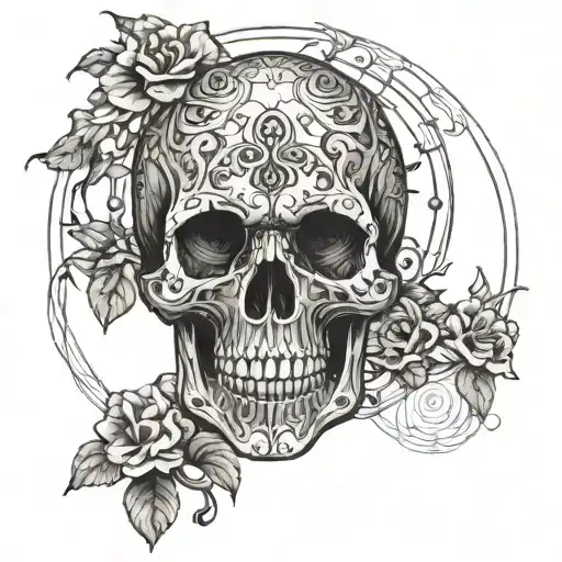 7 deadly sins personified human skull tattoo design idea