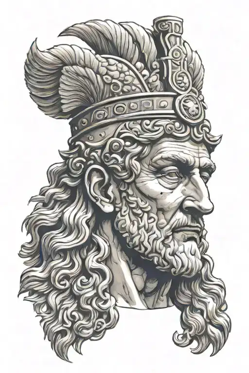 Roman emperor head on a pike  tattoo design idea