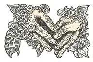son holding hands tattoo design idea