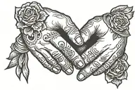 son holding hands tattoo design idea