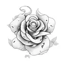 snake and roses tattoo design idea