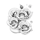 snake and roses tattoo design idea