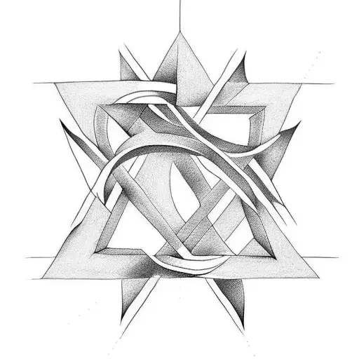A minimalist tattoo of a Star of David (Estrela de Davi) tattoo design idea