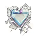 Glass shattered heart puzzle piece tattoo design idea