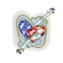 Glass shattered heart puzzle piece tattoo design idea