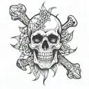 skull and bones tattoo design idea
