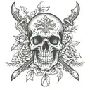 skull and bones tattoo design idea