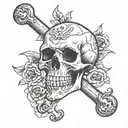skull and bones tattoo design idea