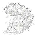 thundercloud with sun rays shining through Hole in the cloud tattoo design idea