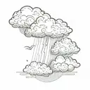 thundercloud with sun rays shining through Hole in the cloud tattoo design idea