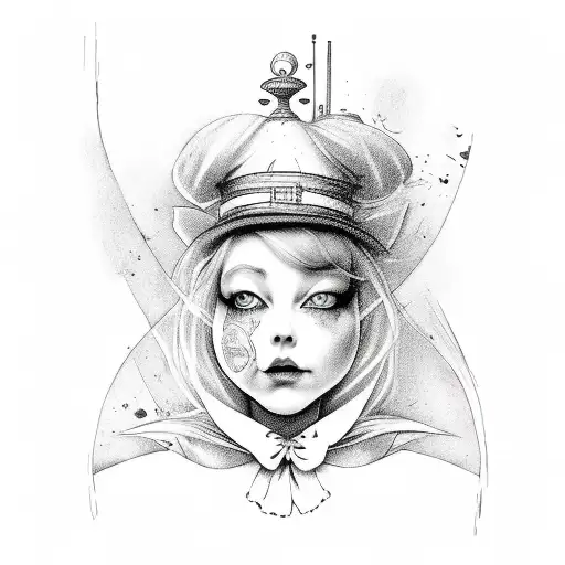 Alice in wonderland  tattoo design idea