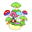fairy on a mushroom tattoo design idea