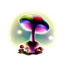 fairy on a mushroom tattoo design idea