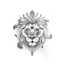 A tattoo design incorporating a lion, dolphin, and turtle in a sketch style tattoo design idea